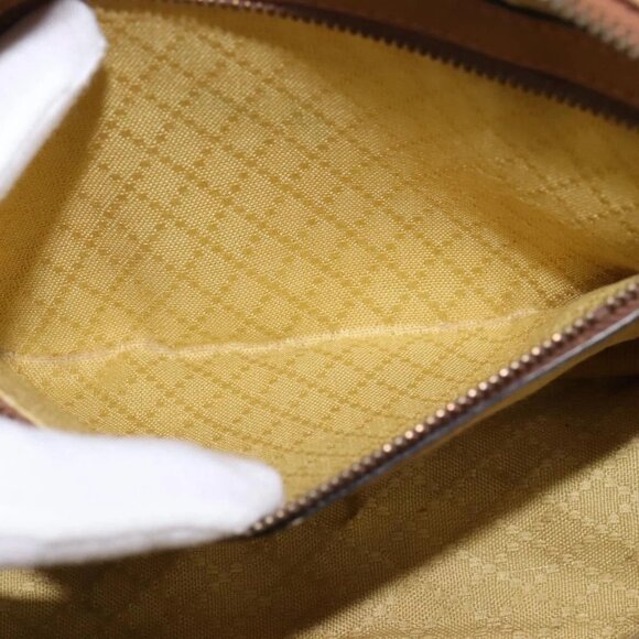 GUCCI Web Sherry Line Shoulder Bag Canvas Leather Beige Gold Auth BA5901 - Picture 13 of 16